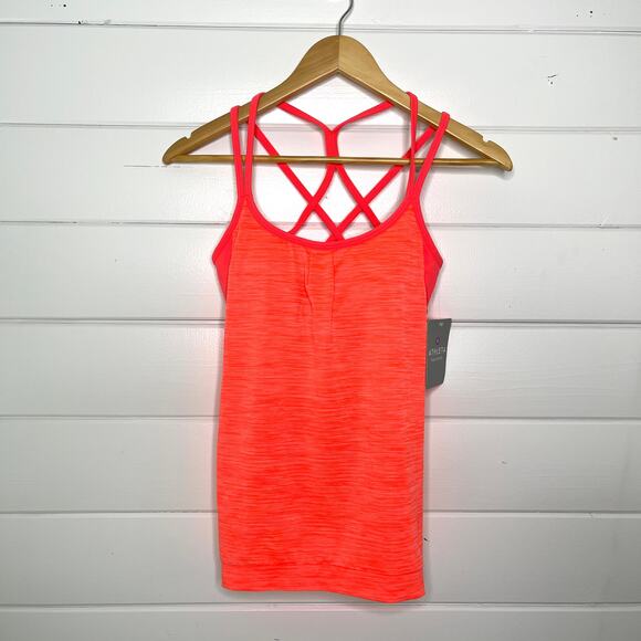 Athleta Energize Tank Top Built In Sports Bra Striped Strappy Scoop Neck XXS - Picture 1 of 6